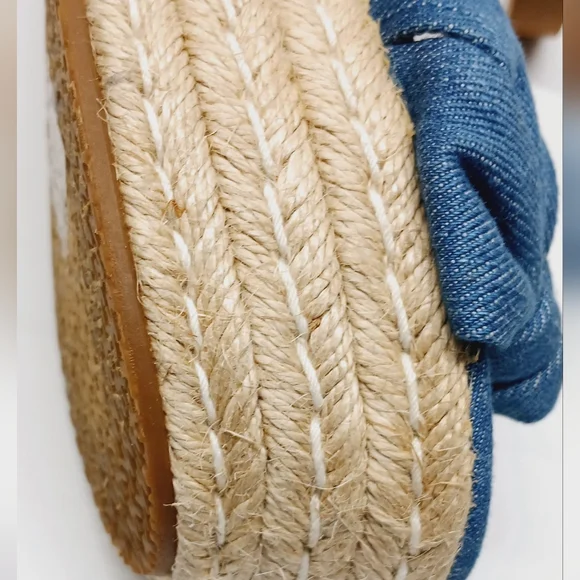 Michael Kors Blue and Tan Women's Wedge Sandals - Picture 12 of 16